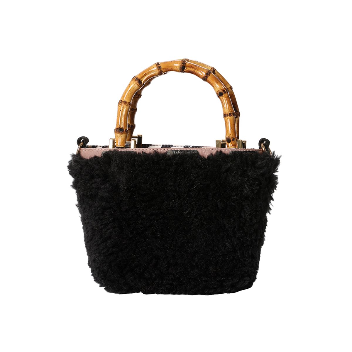 레스포색(LESPORTSAC) 섀도우 블랙 퍼 엑스트라 스몰 뱀부 토트백 [1063.HB88]