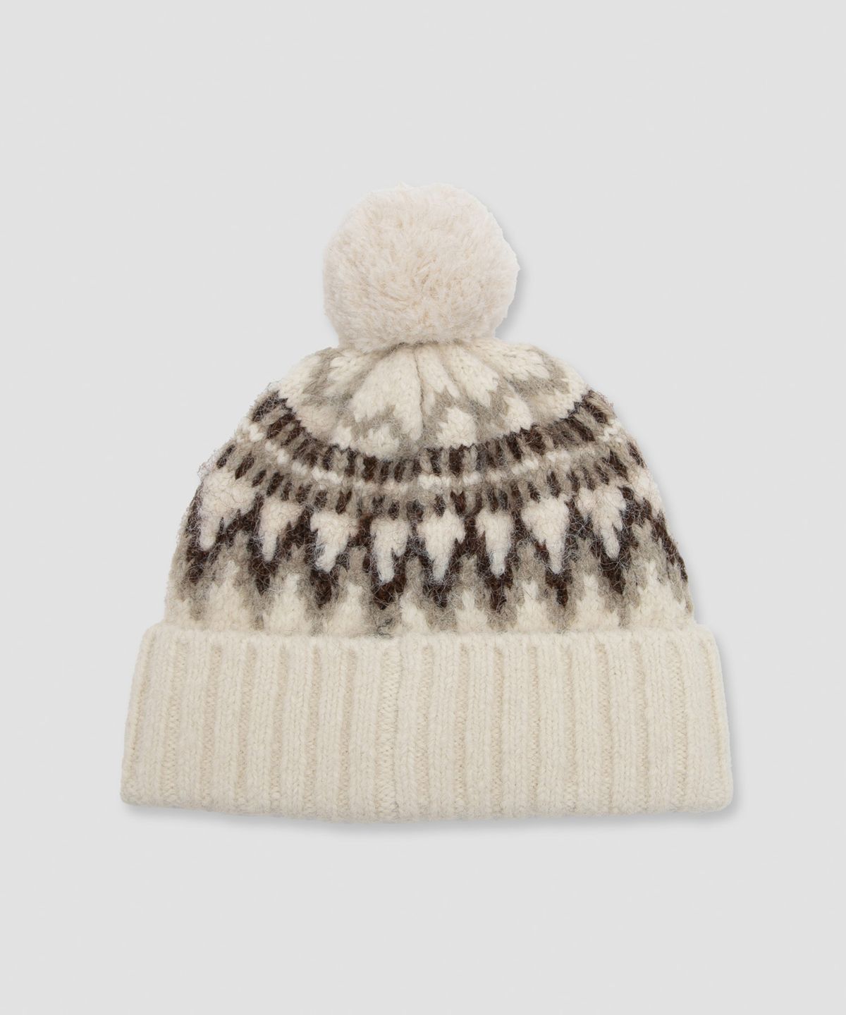 로라로라(ROLAROLA) POMPOM KNIT BEANIE IVORY