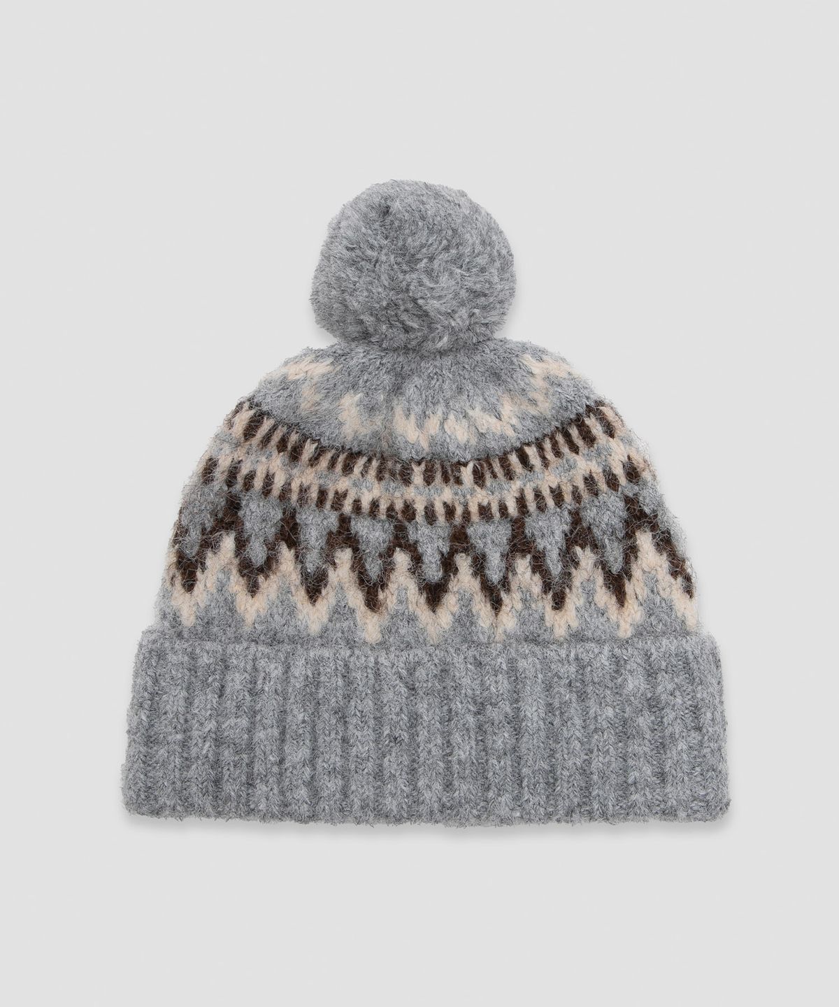 로라로라(ROLAROLA) POMPOM KNIT BEANIE GRAY