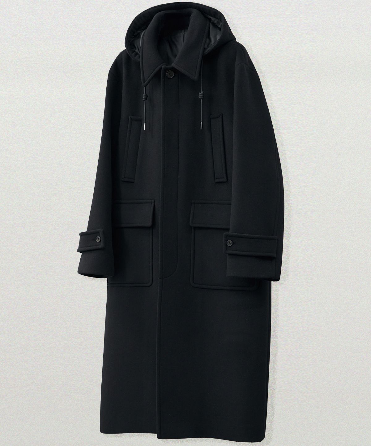 알리스(ALYSS) [WOOL 90] 디테쳐블 울 발마칸 후드 코트 [블랙]