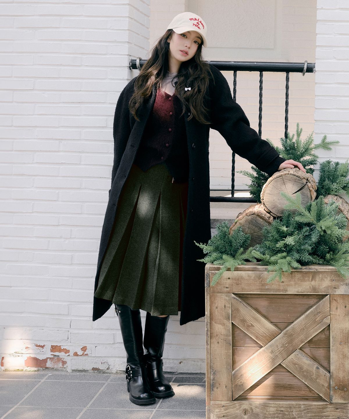 로라로라(ROLAROLA) ALPACA WOOL SINGLE COAT BLACK