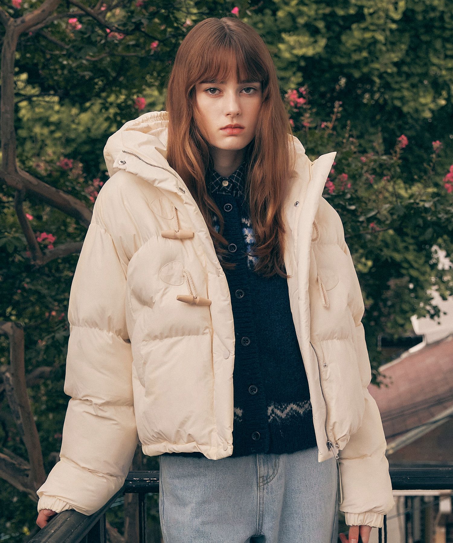 MUSINSA公式 | ROLAROLA HOOD DUFFLE SHORT PADDING IVORY
