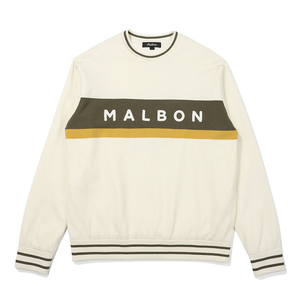 말본 골프(MALBON GOLF) 등판 버킷 포인트 안감 스웨터 IVORY (MAN)