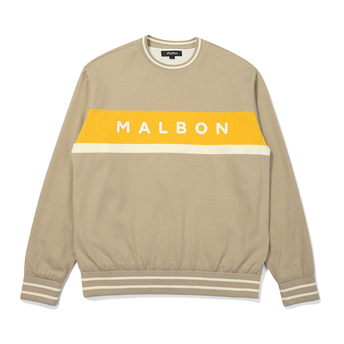 말본 골프(MALBON GOLF) 등판 버킷 포인트 안감 스웨터 GREYISH BEIGE (MAN)