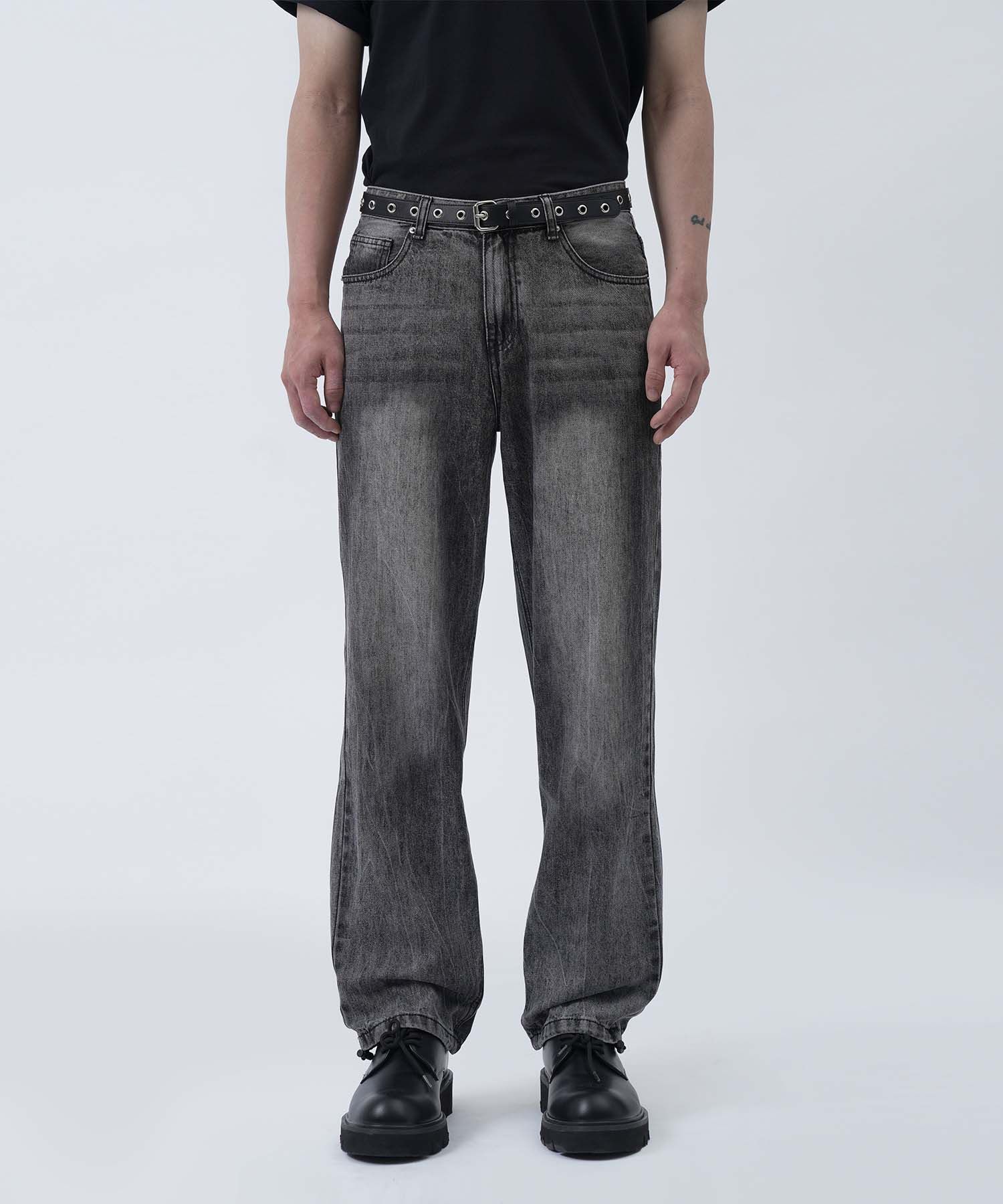 METAL EYELET SEMI LOOSE DENIM