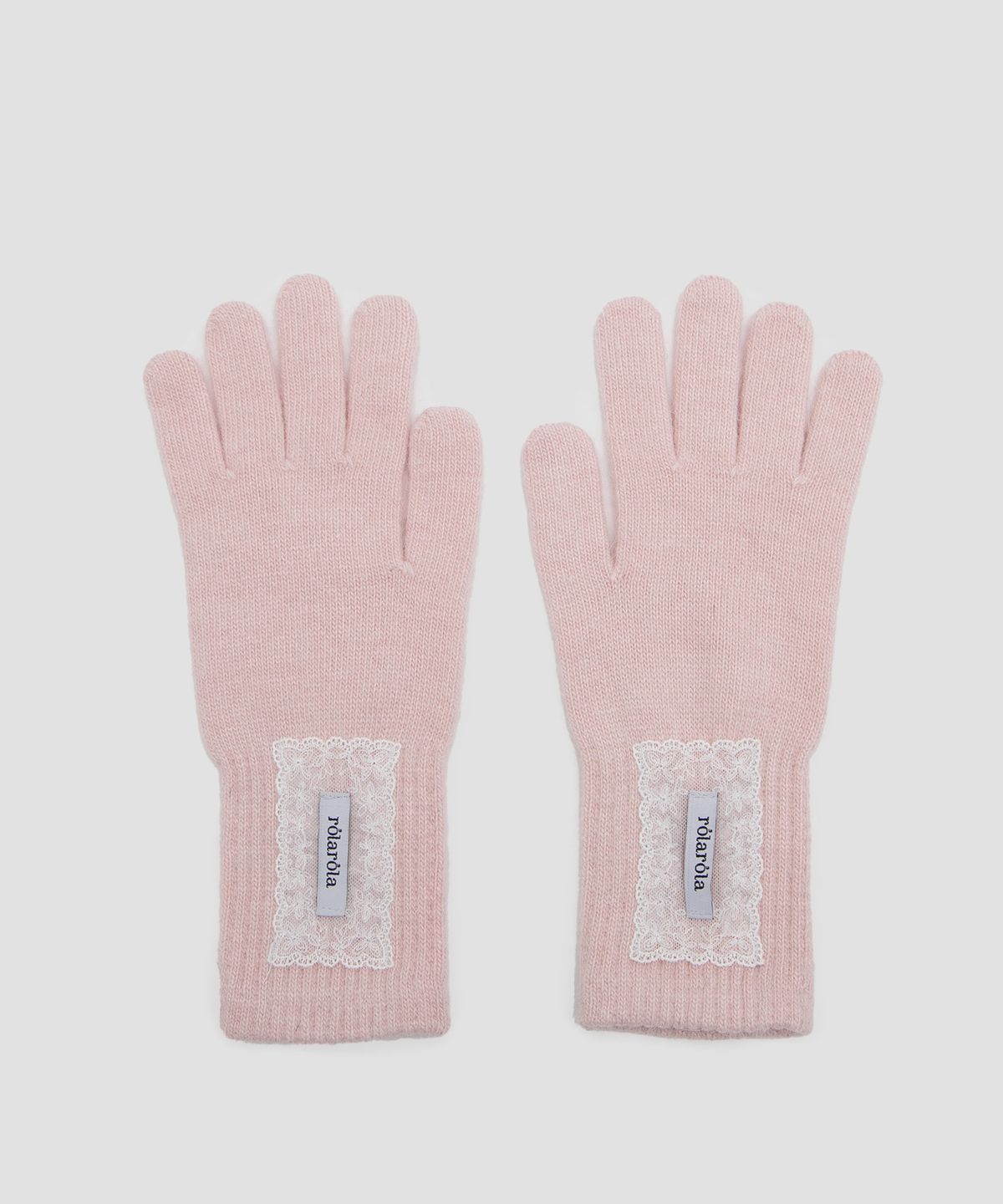 로라로라(ROLAROLA) LACE LABEL ANGORA GLOVES PINK