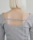 Back Point Boat Neck Sleeve Melange Gray