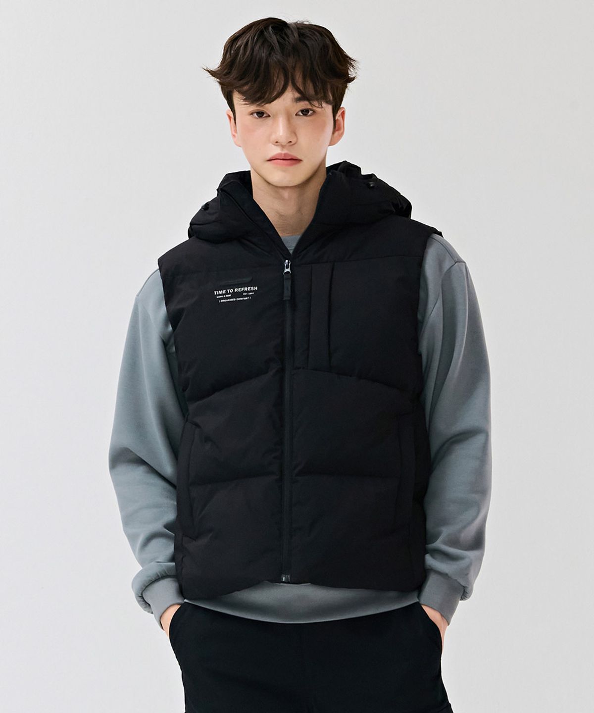 체이스컬트(CHASECULT) 공용 에어 볼륨 후드 베스트-블랙