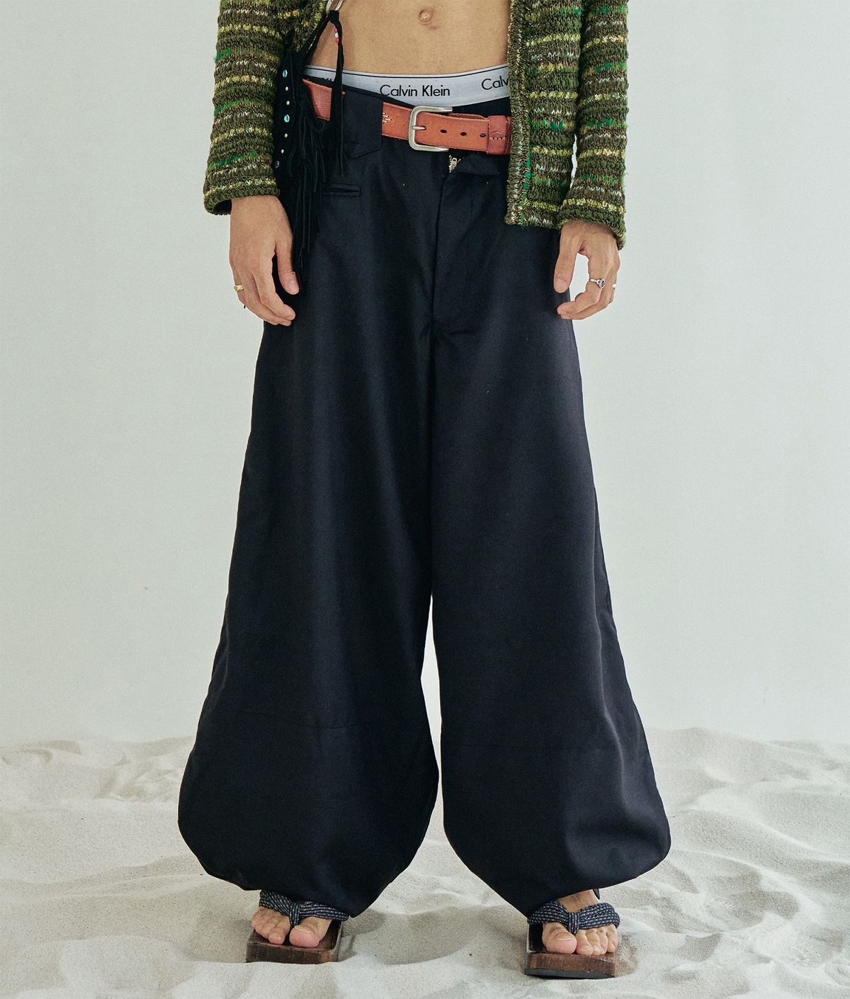 에씰미(ESEELMI) ESEELMI WIDE TOBI PANTS+DURAG SET