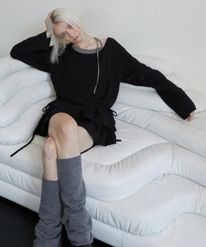 Frill Layered Long Sleeve Black