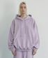 Melange Fleece Pullover Hoodie Gray Pink