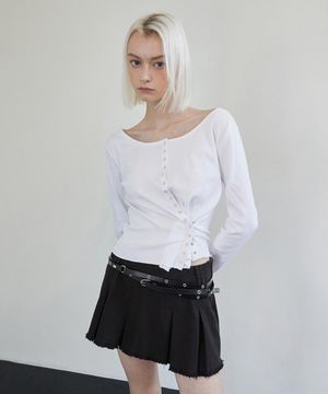 Line Snap Long Sleeve White