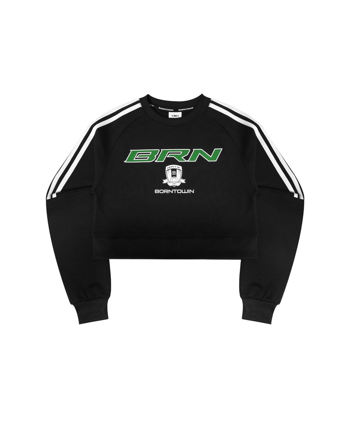 본투윈(BORN TO WIN) BRN TRACK LINE JERSEY CROP SWEATSHIRTS [BLACK]