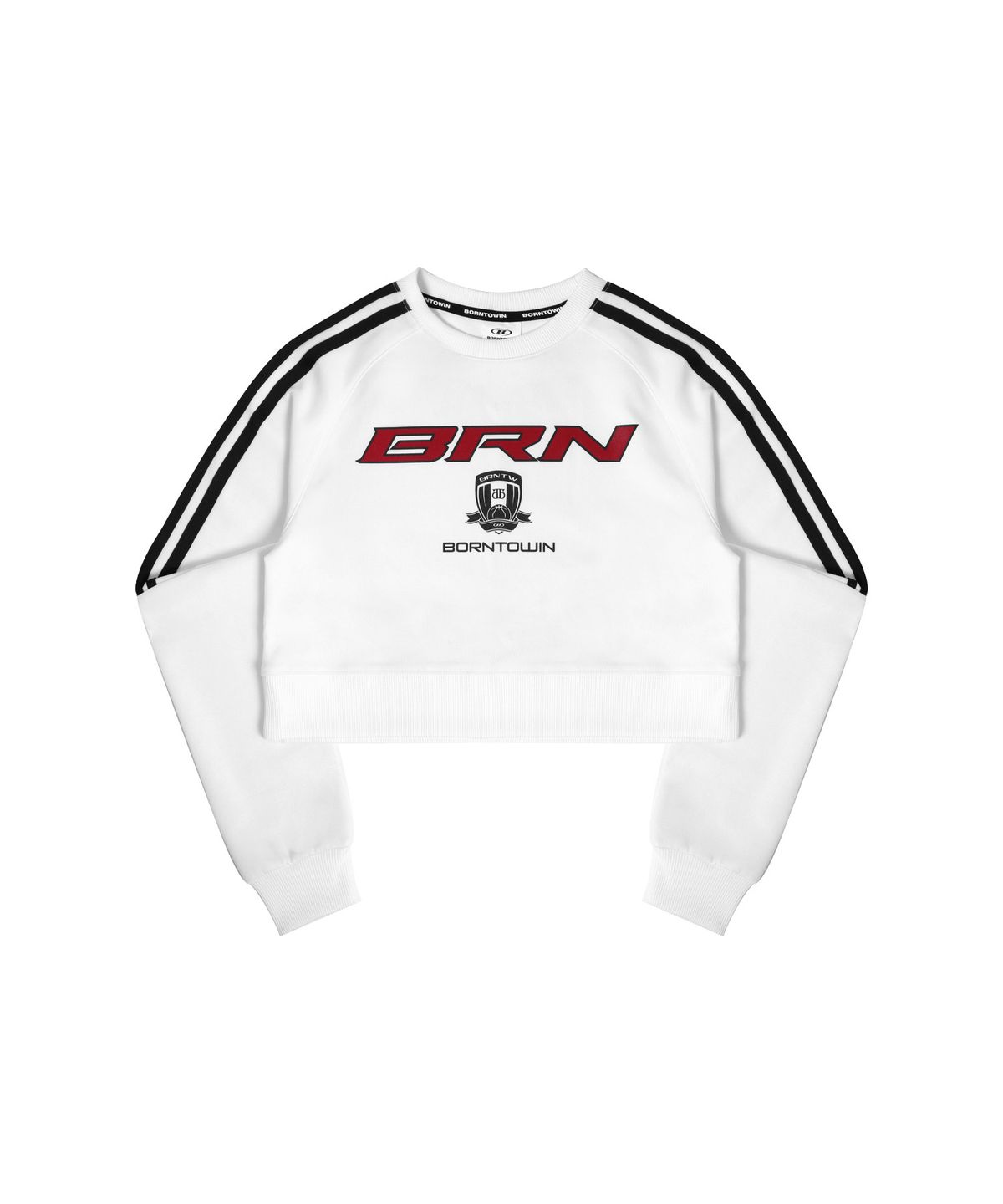 본투윈(BORN TO WIN) BRN TRACK LINE JERSEY CROP SWEATSHIRTS [IVORY]