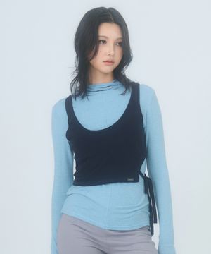 스트링 니트 베스트[블랙]