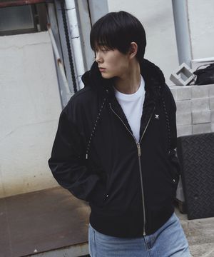 리버시블 퍼 후드 점퍼 [블랙]