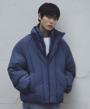 더블넥 테크 패딩 점퍼 [그레이]