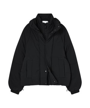 더블넥 테크 패딩 점퍼 [블랙]