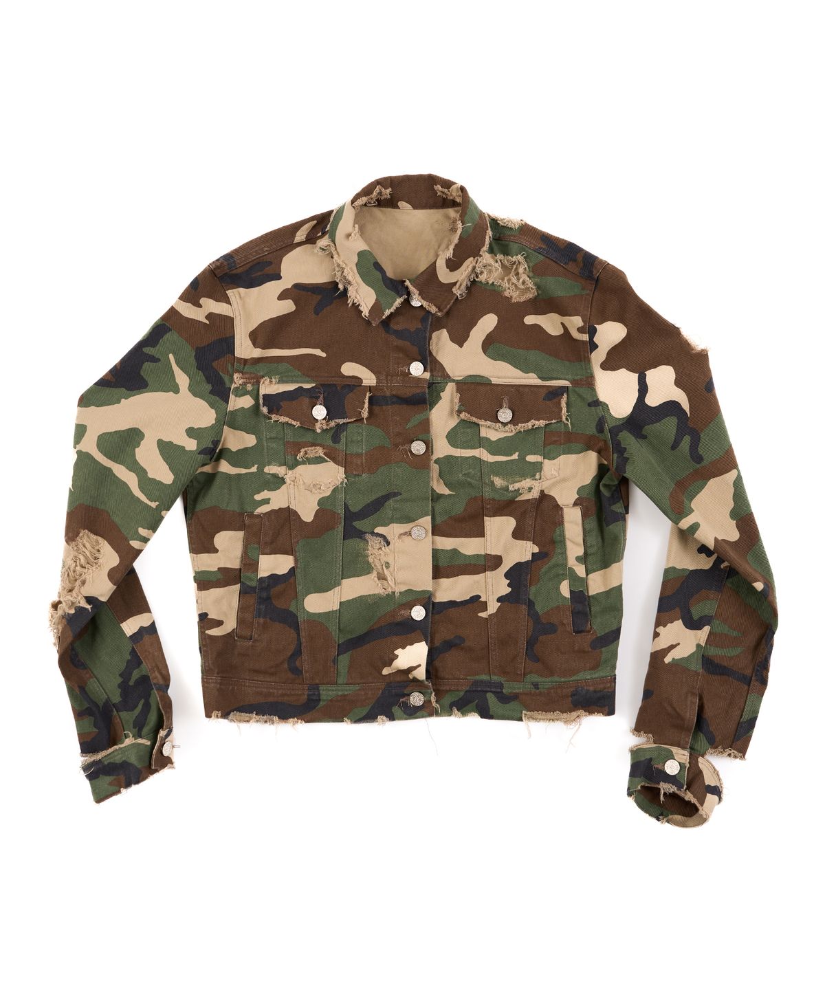 선데이오프클럽(SUNDAYOFFCLUB) Camoflage Hand Distressed Jacket - Woodland