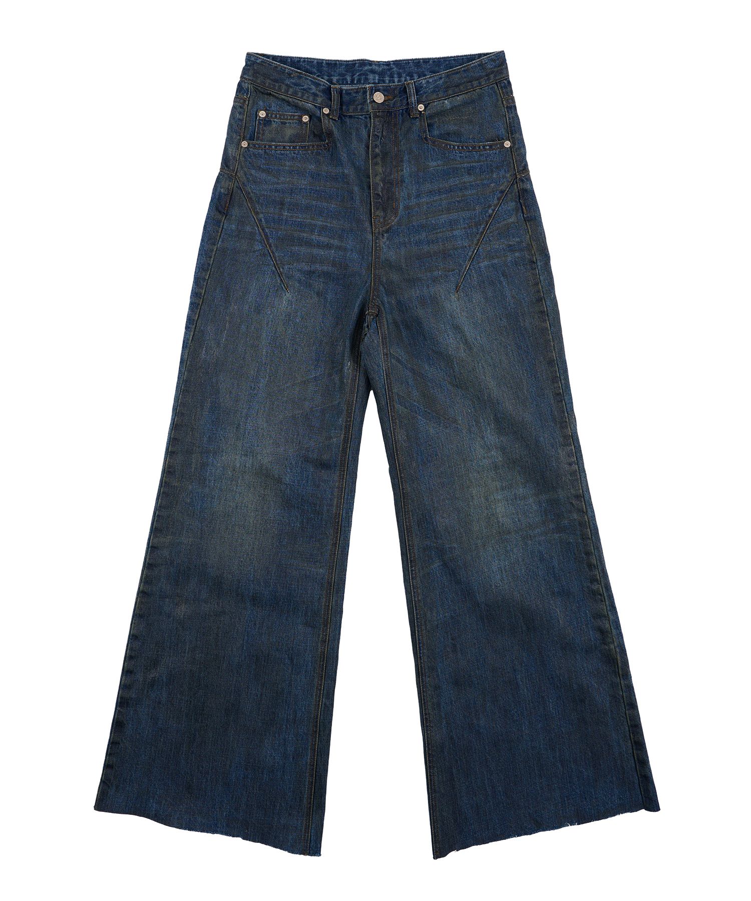 SUNDAYOFFCLUB Waxed Wide Leg Denim - Luster Blue DENIM