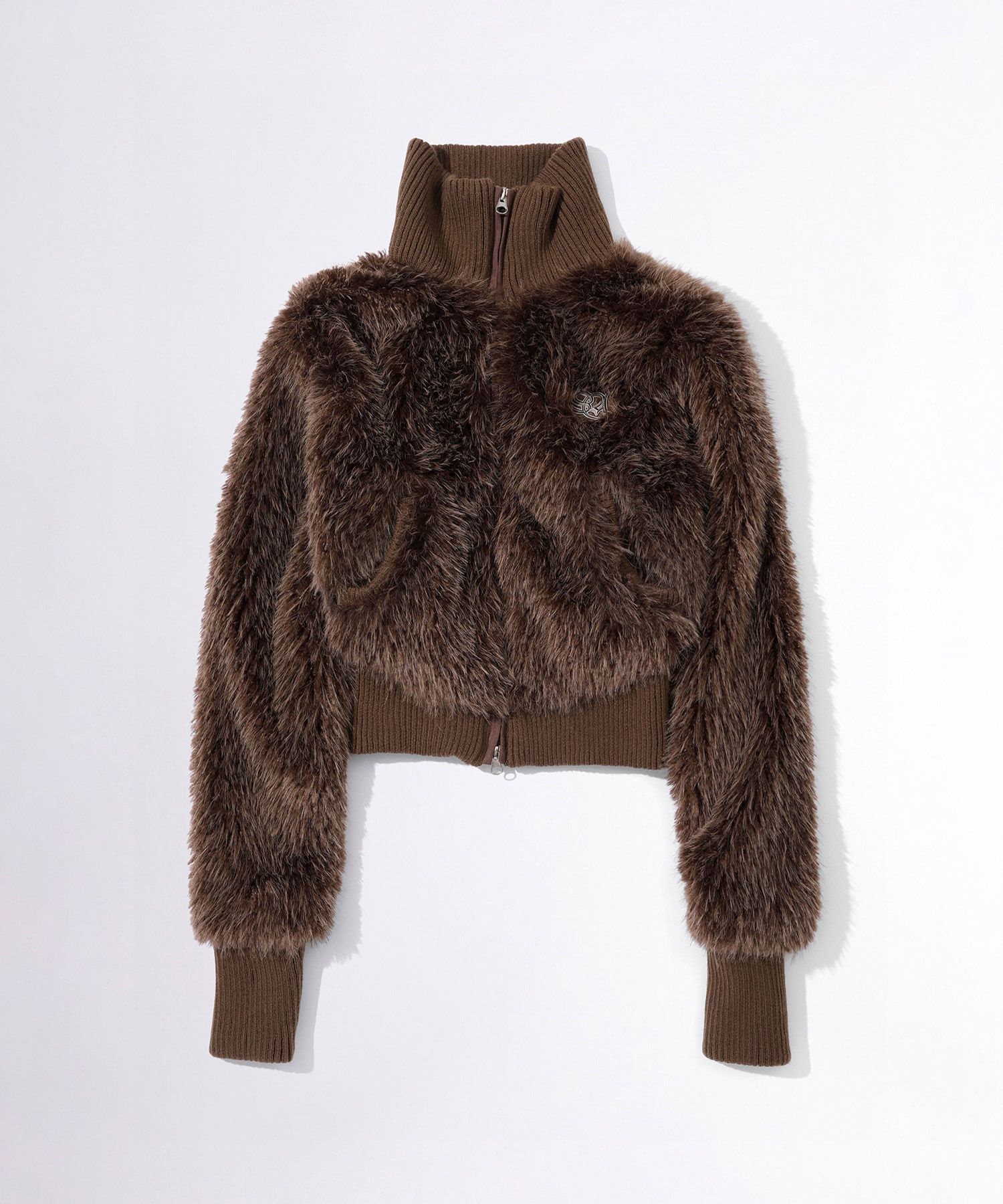 【高価値】 MUSINSA Brown Jacket Zip-Up Fur Faux SCULPTOR | ジャケット・アウター