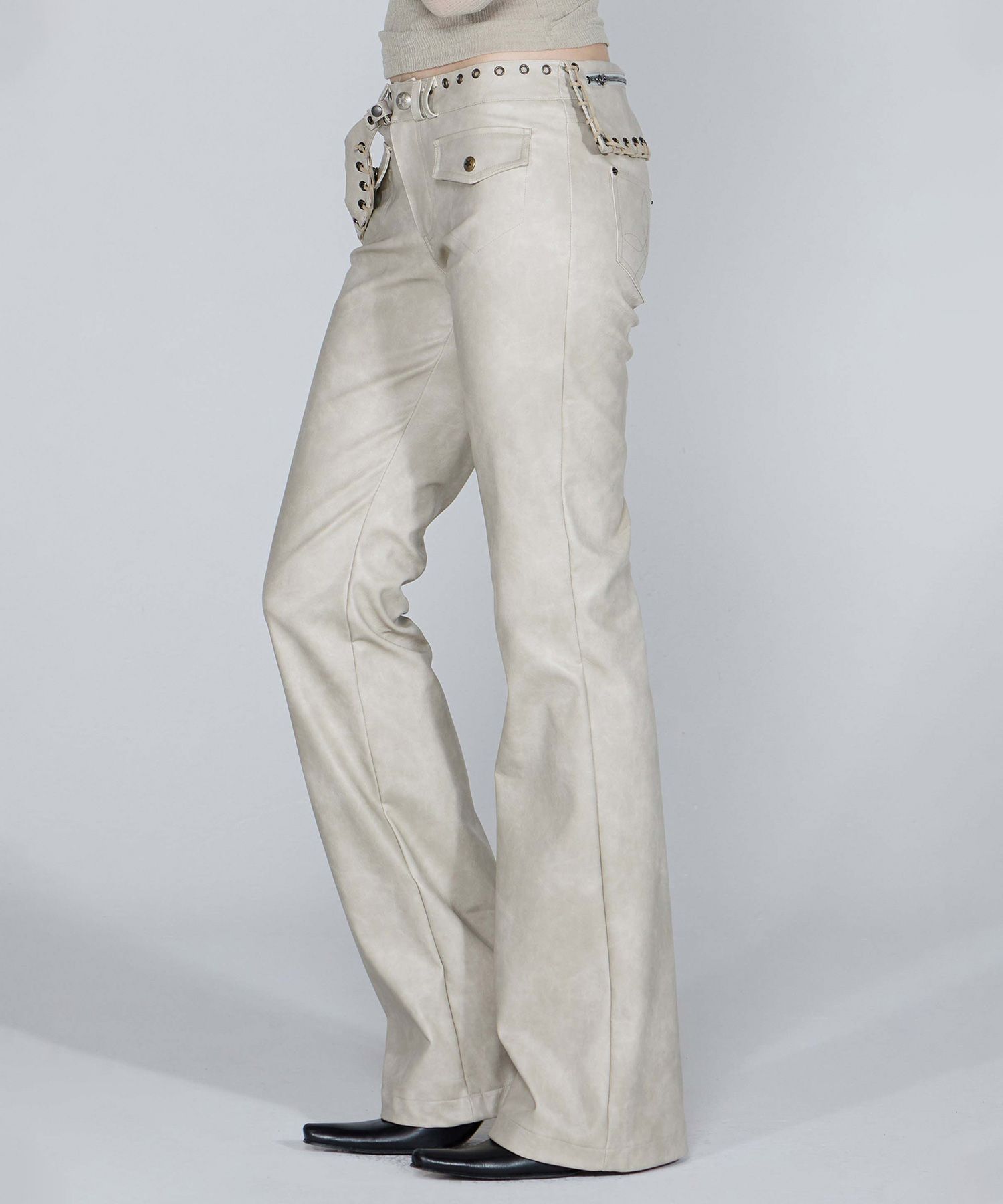 MUSINSA | SCULPTOR Western Fanny Pack Pants Ivory