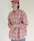 비기닝 오버사이즈 체크 셔츠 [핑크]