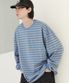 시티 오버사이즈 스트라이프 티셔츠 [라이트블루]