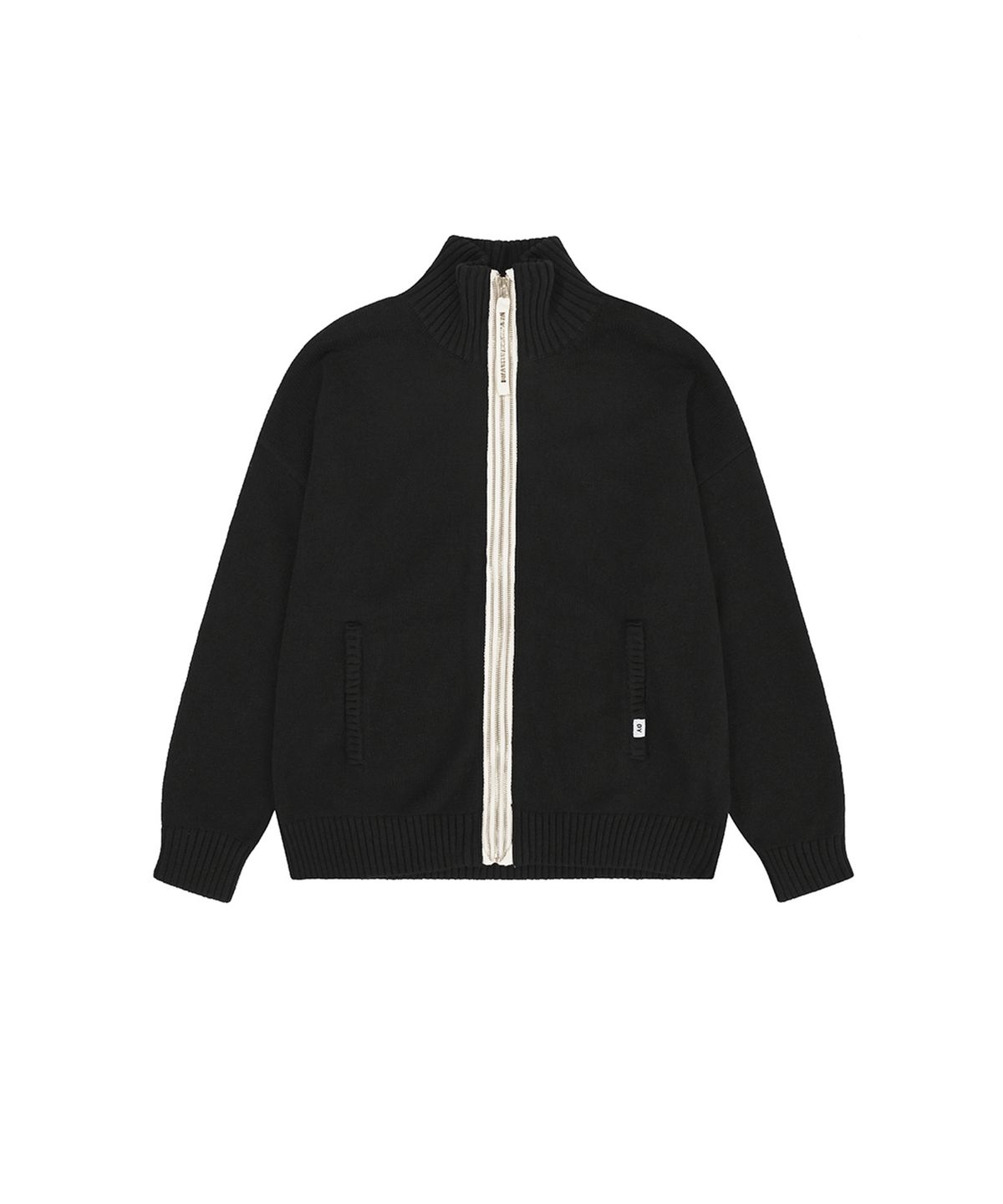 오픈야드(오와이)(OPENYARD(OY)) DOUBLE ZIP KNIT ZIP UP - BLACK