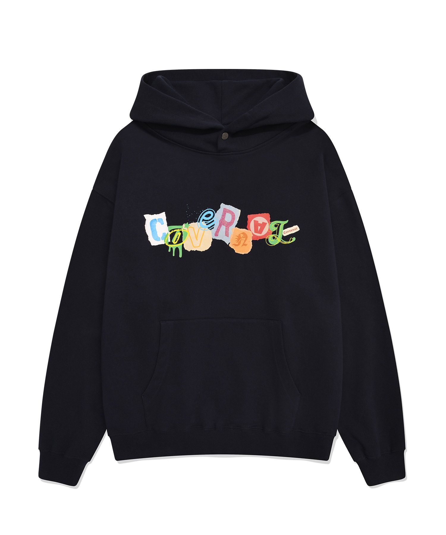 【COVERNAT】 ★ Collage Logo Hoodie ★ Navy & Ivory COVERNAT】 ☆ Collage Logo Hoodie ☆ Navy & Ivory