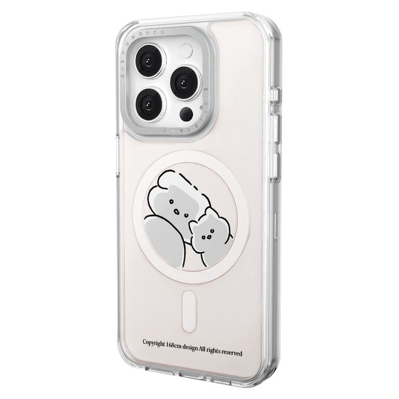 168cm 아이폰 18 17 16 15 14 실버 엣지 맥세이프 투명케이스 집사야 정신이 드니