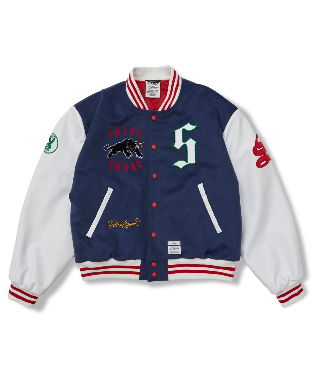 스티그마(STIGMA) Classic Oversized Varsity Jacket Navy