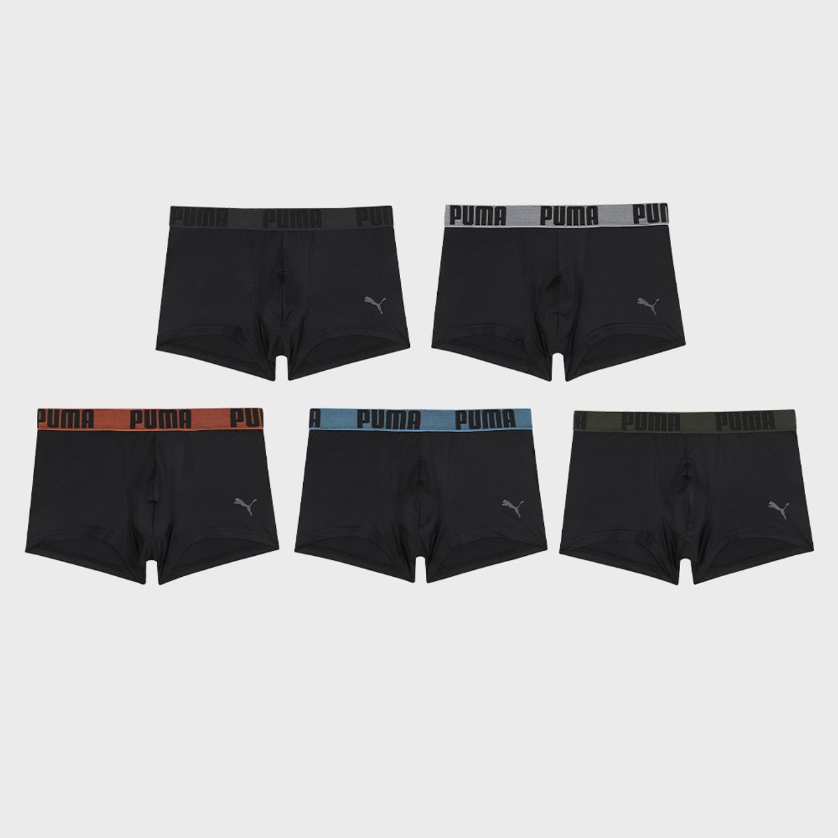 푸마 바디웨어(PUMA BODYWEAR) 컬러 로고 밴딩 드로즈 5PACK