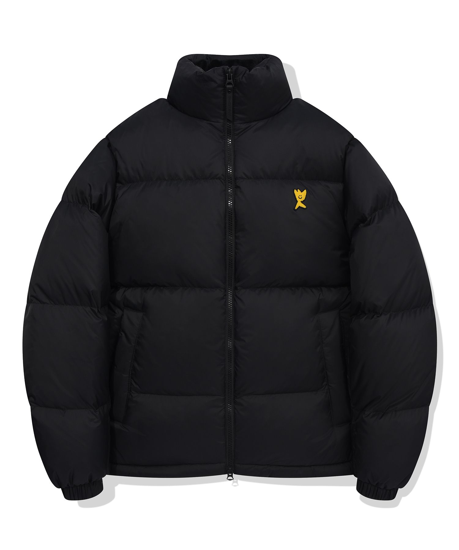 MUSINSA | WACKY WILLY Solid Down Puffin Short Puffer Black