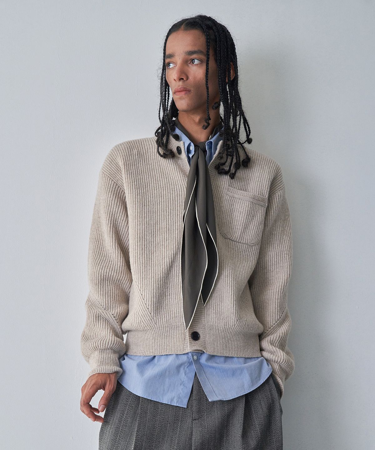 필로트(PELOTE) 원포켓 가디건 (Beige)