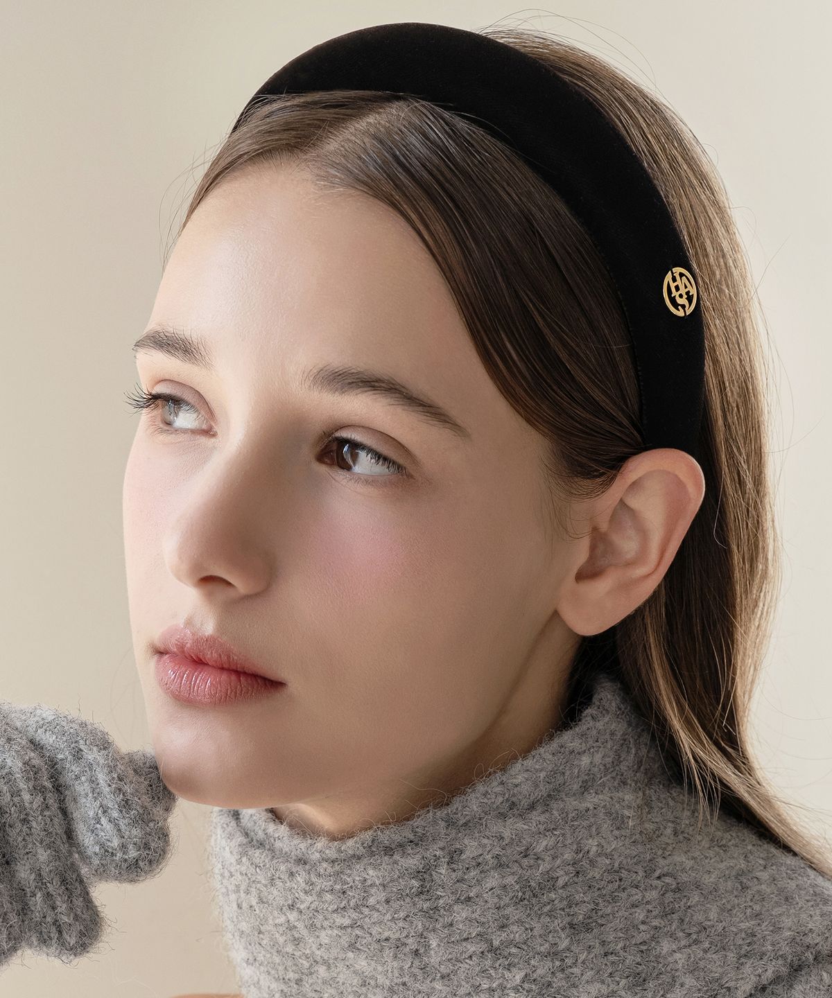 하스(HAS) HDM002 Classic velvet wide hair band