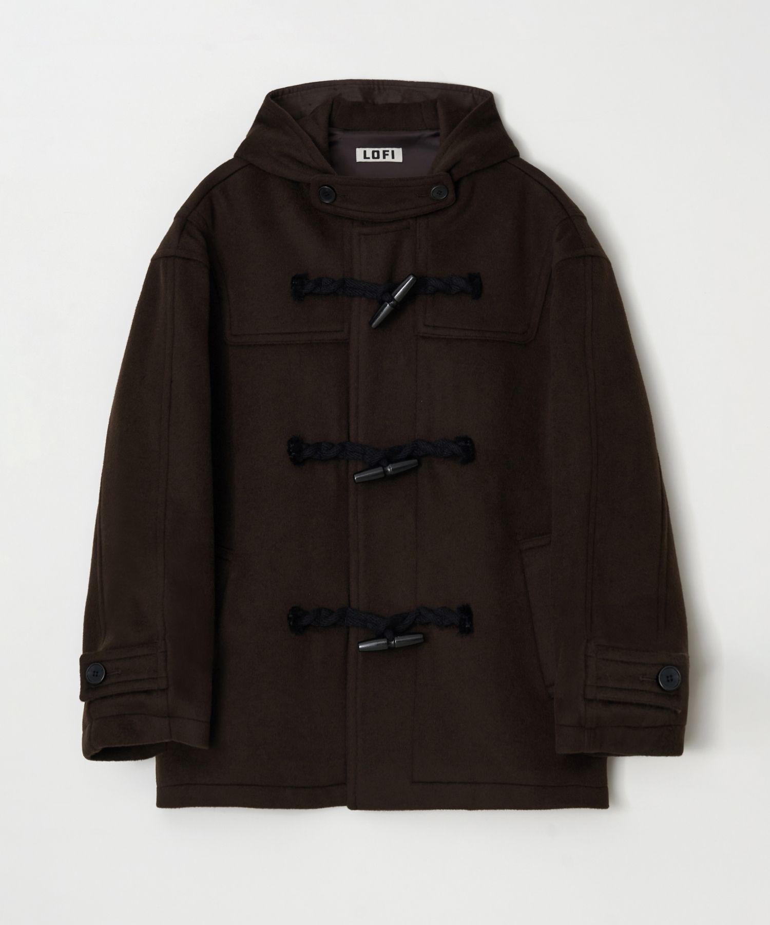 MUSINSA | LOFI Oversized Steady Short Duffle Coat (Brown)