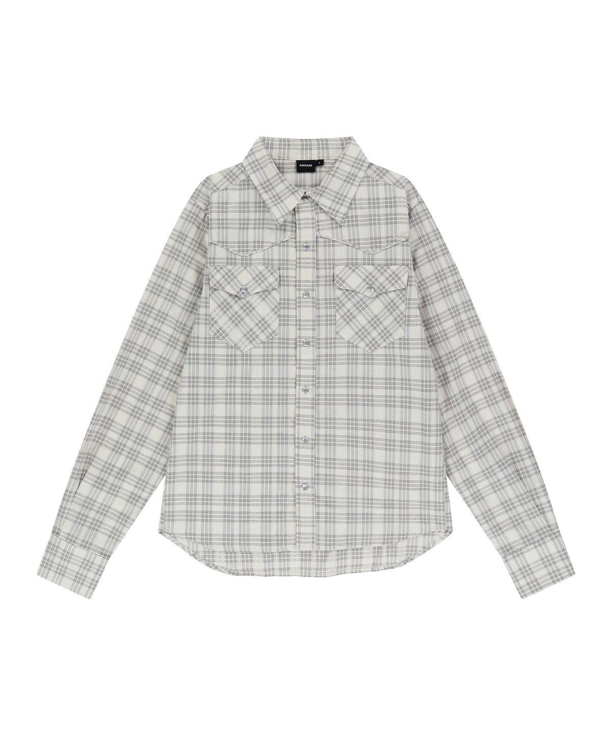 아캄(AAKAM) Western Check Shirts (Ivory)