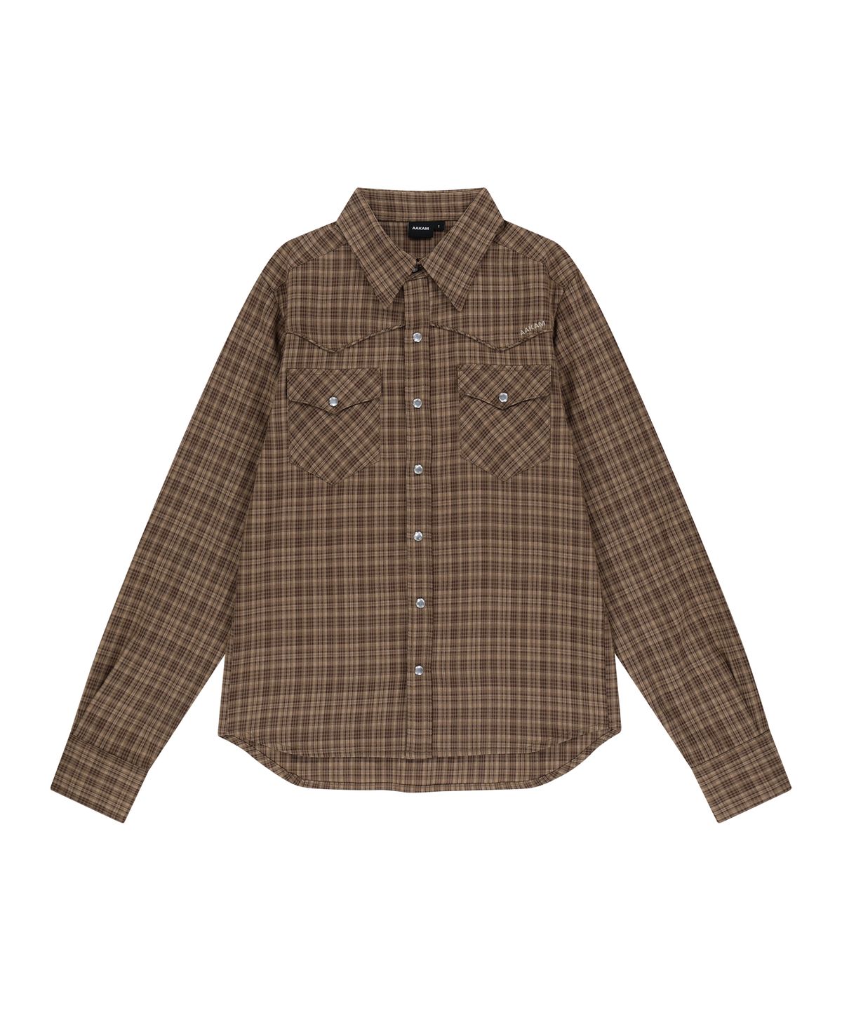 아캄(AAKAM) Western Check Shirts (Brown)