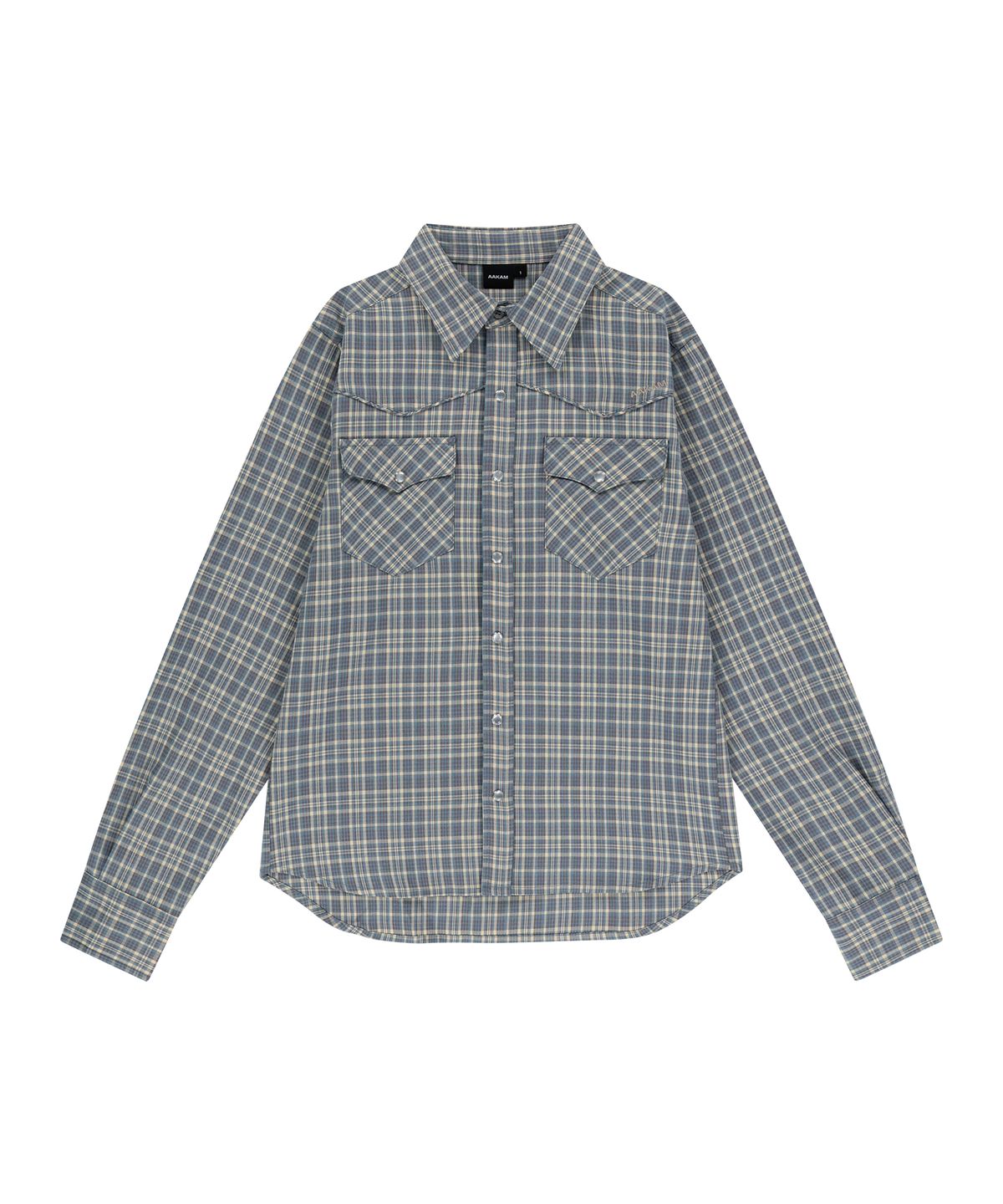 아캄(AAKAM) Western Check Shirts (Blue)