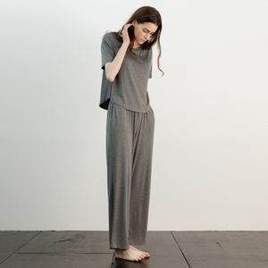 캡 내장 베로나 여성 잠옷세트 차콜