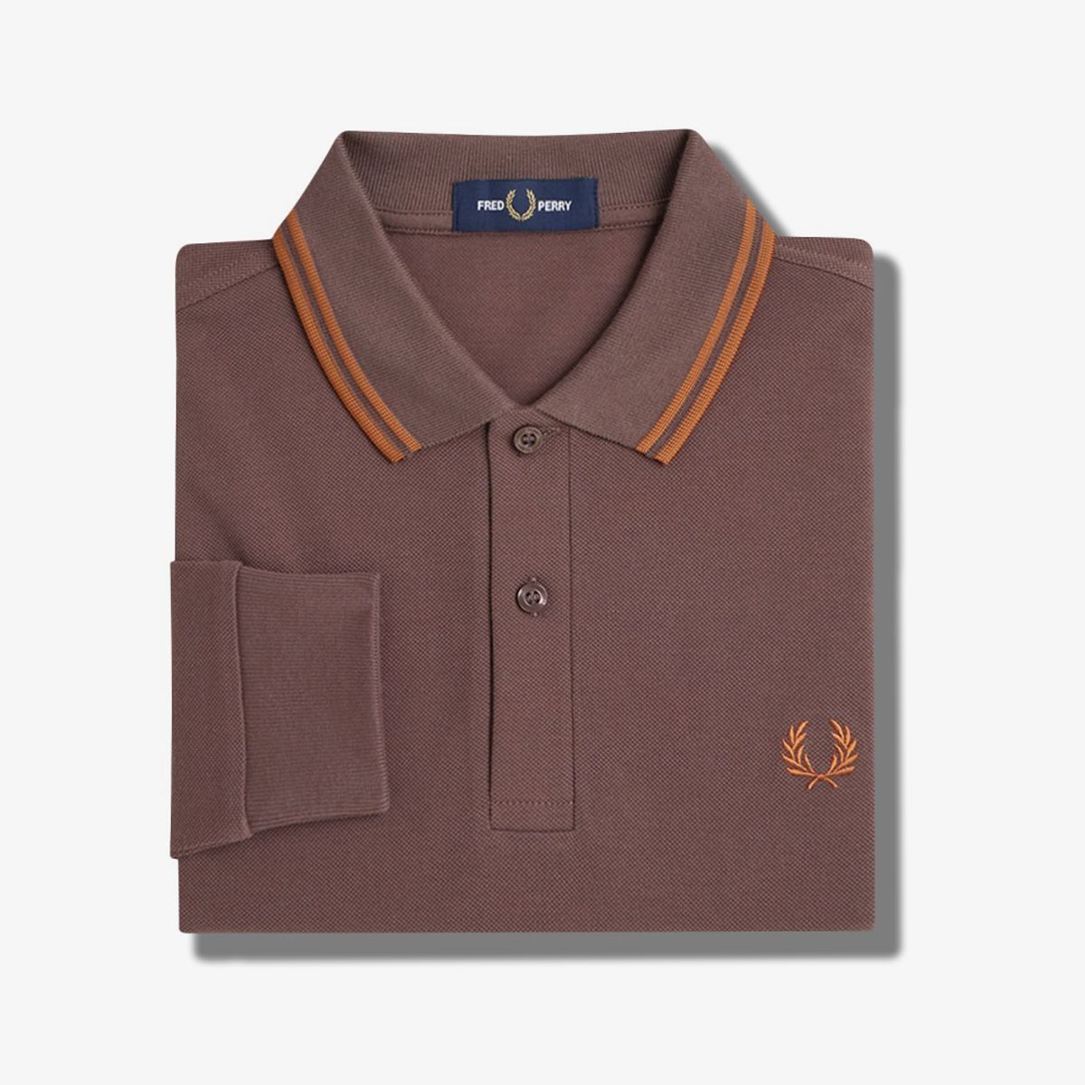 프레드페리(FRED PERRY) [M3636] 롱 슬리브 트윈 팁 프레드페리 셔츠 - 캐링턴로드브릭/넛플레이크 AFPM2433636-W81
