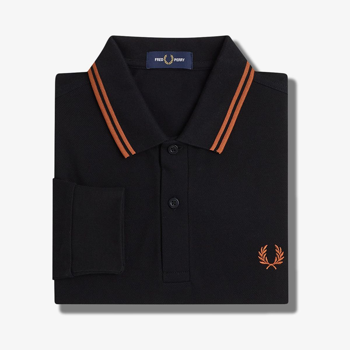 프레드페리(FRED PERRY) [M3636] 롱 슬리브 트윈 팁 프레드페리 셔츠 - 블랙/마멀레이드 AFPM2433636-W96