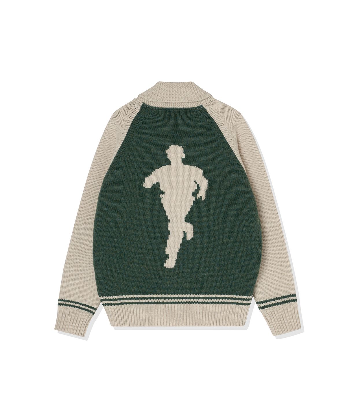 브루먼(BRUMAN) Shetland Wool Cowichan Sweater (Forest Green)
