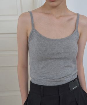 엠 베이직 니트 슬리브리스_그레이