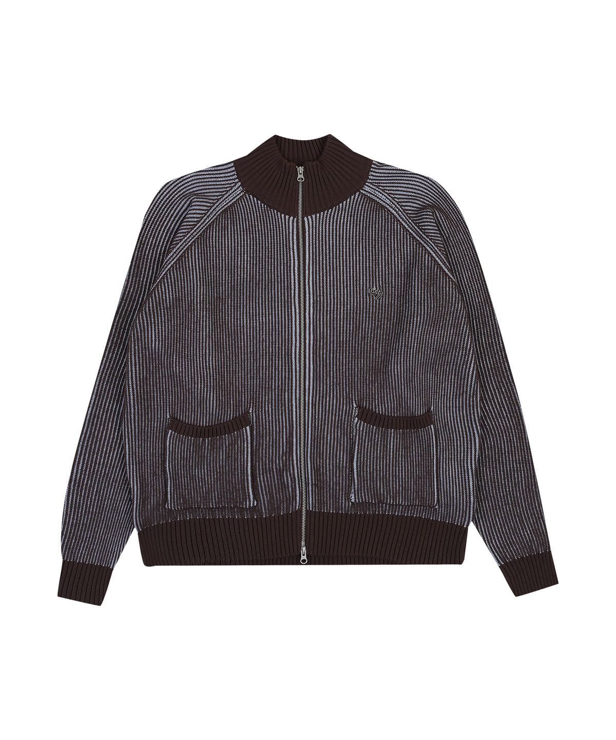 골라(GOLA) LOGO TWO TONE KNIT ZIP-UP [BROWN]