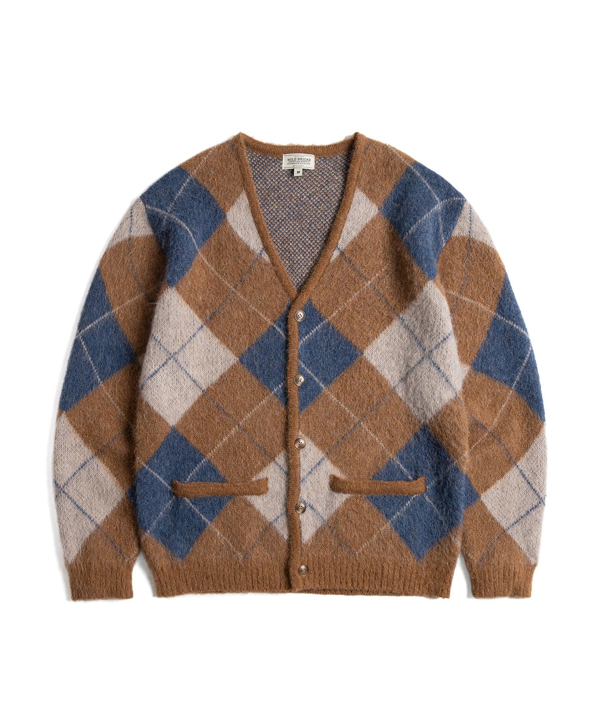 와일드 브릭스(WILD BRICKS) W22 ARGYLE CARDIGAN (camel)