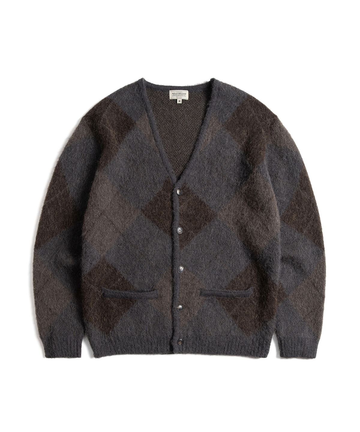 와일드 브릭스(WILD BRICKS) W22 ARGYLE CARDIGAN (grey)