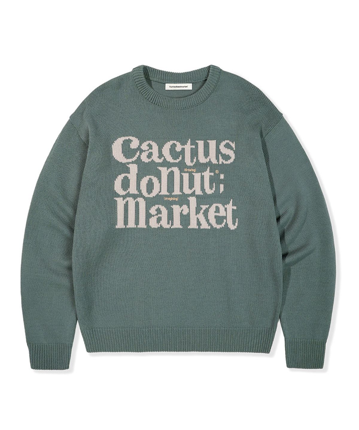 캑터스도넛마켓(CACTUSDONUTMARKET) CDM Basic Logo Sweater - Khaki