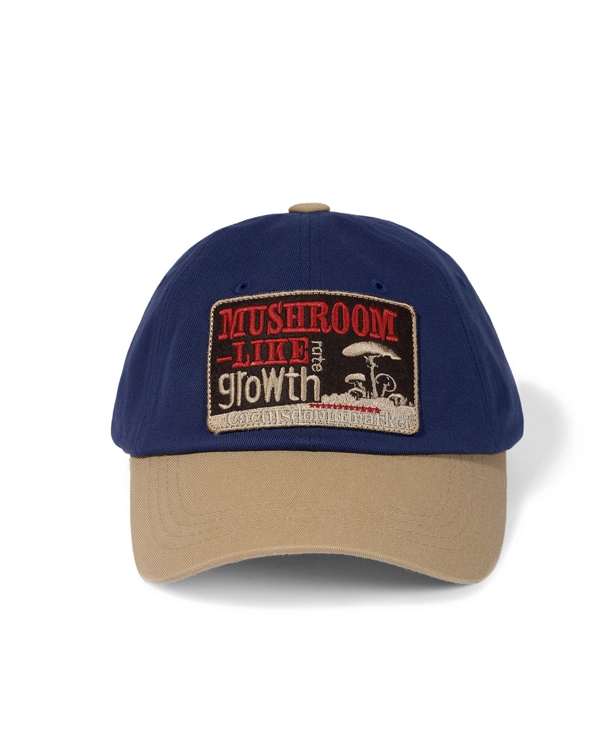 캑터스도넛마켓(CACTUSDONUTMARKET) Mushroom Patch Two Tone Ball Cap - Blue/Beige